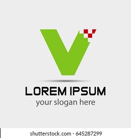 Letter v logo icon design template elements
