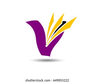 Letter v logo icon design template elements
