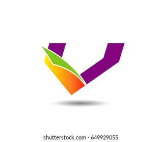 Letter v logo icon design template elements
