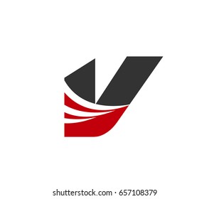 Letter v logo icon design template elements

