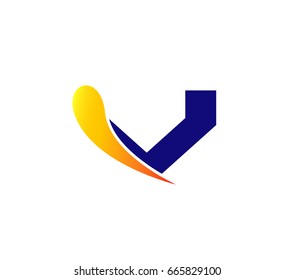 Letter v logo icon design template elements
