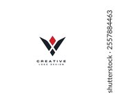 Letter V logo icon flat vector design