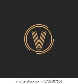 Letter V logo icon flat and vector design template.