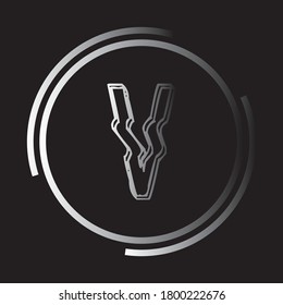 Logo-Symbol des Buchstaben V, flach und Vektordesign-Vorlage
