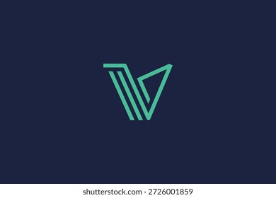Plantilla de diseño de Vector plano del icono del logotipo de la letra V