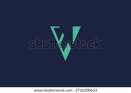 letter v logo icon flat vector design template