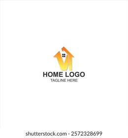 letter v logo icon for home or real estate with creative illustration