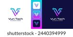 Letter V logo icon tech design template elements