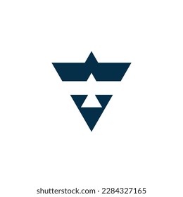 letter v logo illustration of a bird with color design vector template
