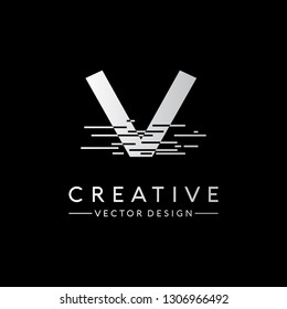Letter V Logo. Initial Letter Design Vector Luxury Colors
