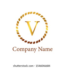 Letter V Logo. Initial Letter Design Vector Luxury Colors