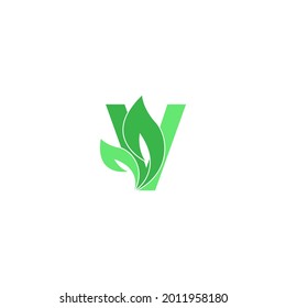 Letter V logo leaf icon design concept vector