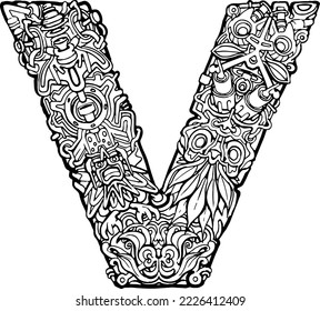 Letter V (Letter from logo Lenovo created in Mammakinna style)