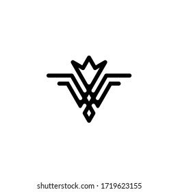 letter V logo, Line logo, monogram logo