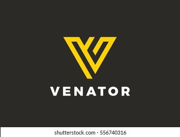 Letter V Logo Luxury design vector template Linear. Type Character Symbol Logotype