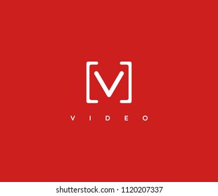 Letter V A logo modern isolated shape frame vector