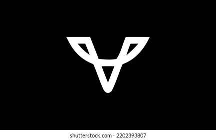 Logo o monograma de la letra V. en blanco para tarjeta de visita. Por tu negocio. Signo de vector