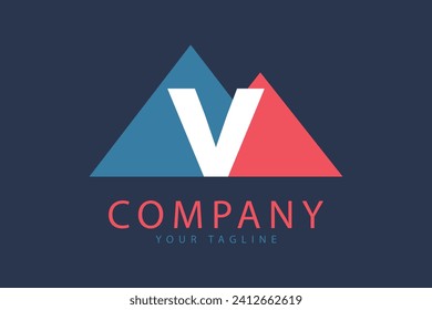 Letter V logo mountain design template