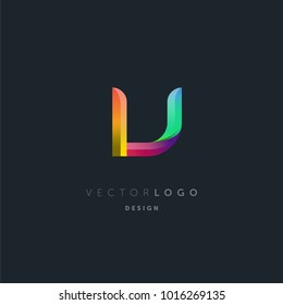 Letter V logo, multi colour letter icon vector template.

