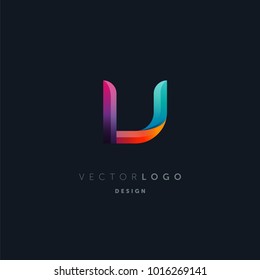 Letter V logo, multi colour letter icon vector template.

