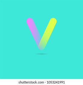 Letter V logo, multi colour letter icon vector template.