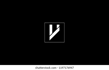 LETTER V LOGO WITH NEGATIVE SPACE EFFECT IN SQUARE FRAME FOR LOGO DESIGN OR ILLUSTRATION USE