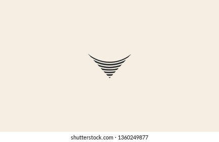 LETTER V LOGO WITH NEGATIVE SPACE EFFECT FOR LOGO DESIGN OR ILLUSTRATION USE