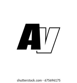 Letter V Logo Overlapping Black Negative Stock Vector (Royalty Free ...