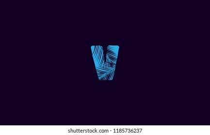 LETTER V LOGO WITH PALM TREE LEAF FOR ILLUSTRATION OR LOGO DESIGN USE