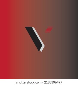 The letter V logo with a red black background is suitable for shop, business, industrial brands