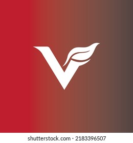 The letter V logo with a red black background is suitable for shop, business, industrial brands