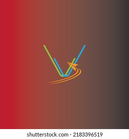 Das Logo des Buchstaben V mit rotem schwarzem Hintergrund ist für Geschäfts-, Geschäfts- und Industriemarken geeignet