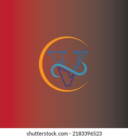 El logotipo de la letra V con fondo negro rojo es adecuado para tiendas, negocios, marcas industriales