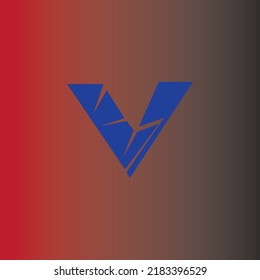 Das Logo des Buchstaben V mit rotem schwarzem Hintergrund ist für Geschäfts-, Geschäfts- und Industriemarken geeignet