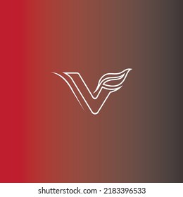 The letter V logo with a red black background is suitable for shop, business, industrial brands