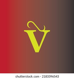 The letter V logo with a red black background is suitable for shop, business, industrial brands