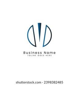 Letter V logo, Round shape symbol, Digital, Technology, Media, Cutout Design