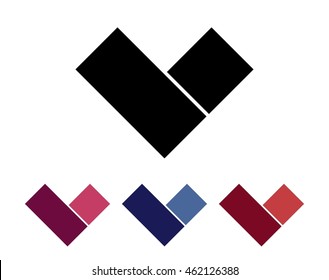 Letter V logo set. Design element. Isolated on white background