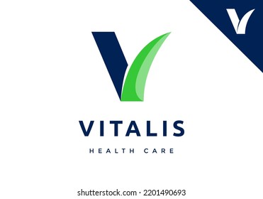 The letter v logo is suitable for pharmacies, hospitals, and others.