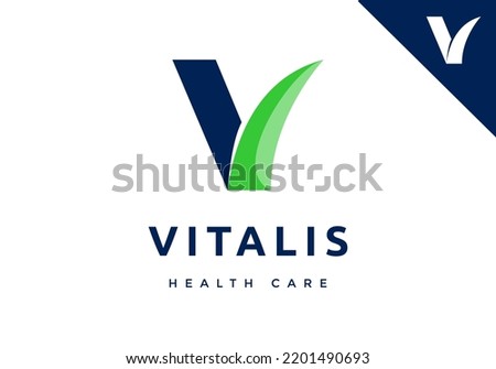 The letter v logo is suitable for pharmacies, hospitals, and others.