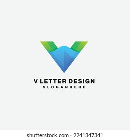 letter v logo symbol gradient colorful