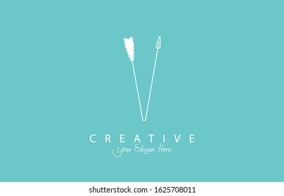 Letter V logo or symbol vector illustration