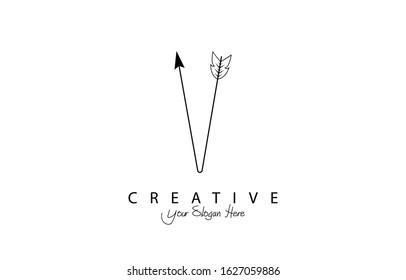 Letter V logo or symbol vector illustration