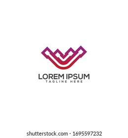 Letter V-Logo, Technologie und digitale abstrakte Punktverbindung