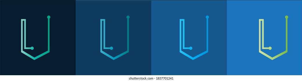  Letter V-Logo, Technologie und digitale abstrakte Punktverbindung