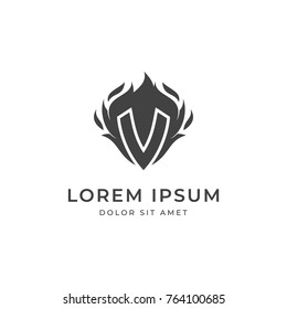 Letter v logo template