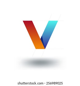 letter V logo template. Abstract icon. 
