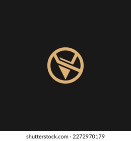 Diseño de la ilustración de la plantilla de logotipo de carta V. V Vector de círculo 