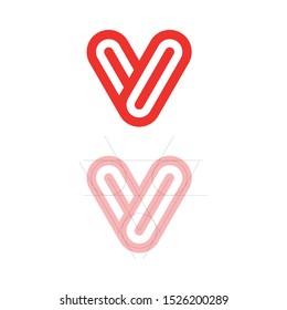 Letter V logo template. Modern style.