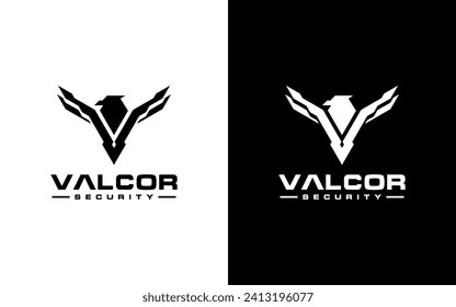 Letter V logo template. Wings design element vector illustration. Corporate branding identity